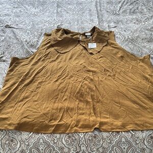 A New Day Tan Sleeveless Boxy Blouse